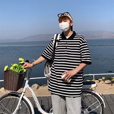 慵懒青春流行百搭短袖潮POLO衫2023日系男夏季DT98P32，男装Polo衫，星座1116-2