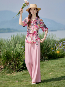 现货！夏季新款2025套装女时尚气质优雅简约洋气时髦两件套图片