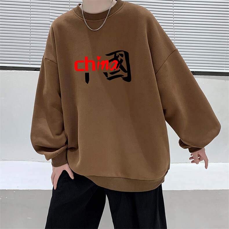 圆领卫衣男大码加厚加绒长袖t恤男S6189-P28加绒款-P33,男装卫衣,电商A040