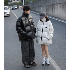 冬季PU皮加厚棉衣棉服机能风拉链装饰ZM082-P110控139，男装棉衣，星座1408-1