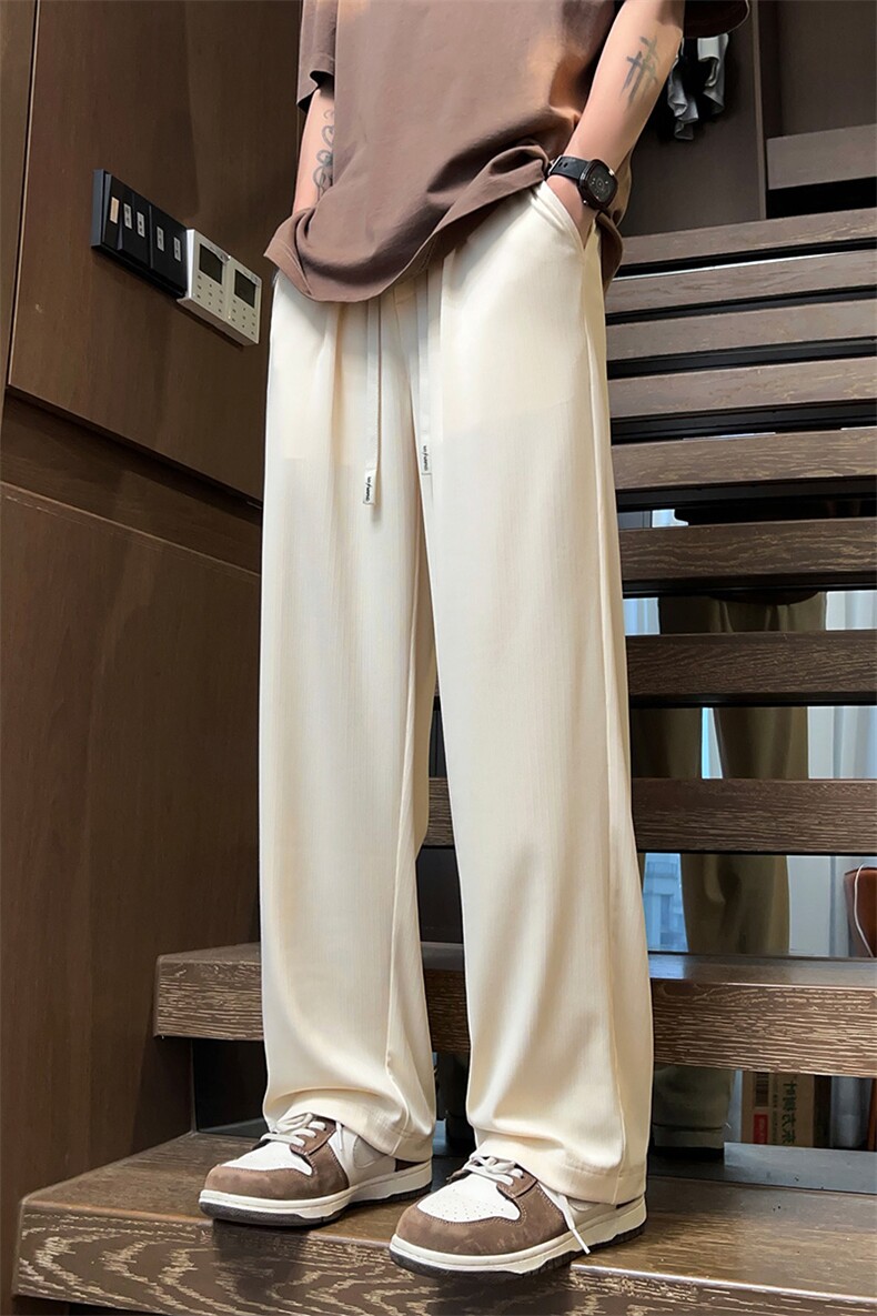 夏季速干冰丝裤直筒宽松高级垂感短裤潮松紧休闲裤A436-610-P40,男装牛仔裤,电商A436