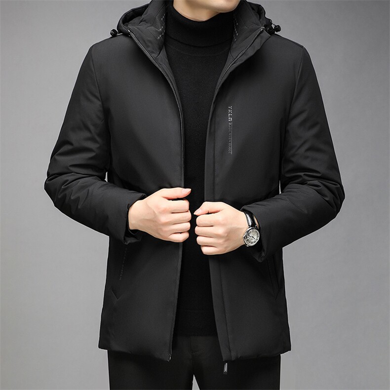 冬季男士纯色保暖面包服中青年男休闲连帽可脱卸棉衣GR3582-P125图片
