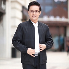 中老年爸爸秋装新款男士翻领夹克宽松休闲男装春秋款上衣外套，男装夹克，电商B212（原钱塘6029）