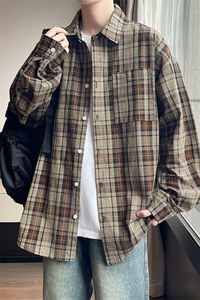 春秋季衬衫新款宽松休闲男女同款衬衣XZ102B-1-CS2566P45图片