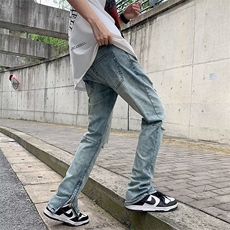 牛仔裤男夏季潮大码休闲裤子高街设计感裤子弹力布N1010P45，男装牛仔裤，星座1116-2