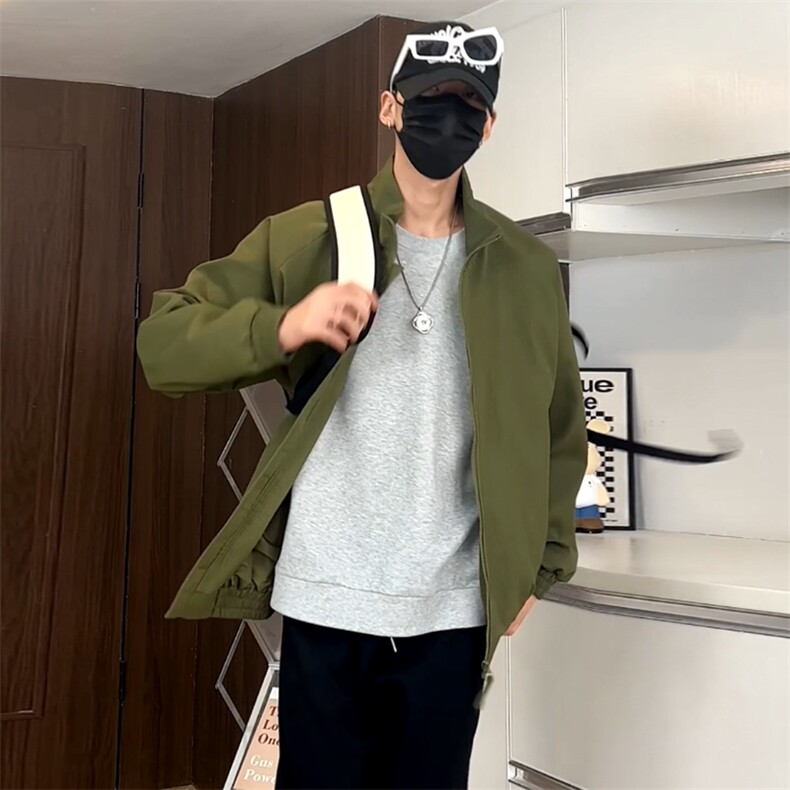 男款春季休闲外套潮牌美式复古痞帅夹克男女同款JK001-P50限价88,男装夹克,电商A178