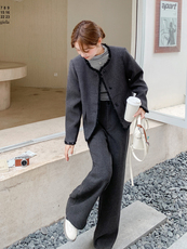 【现货】小香风阔腿裤两件套P185-K268，女装套装/套裙，浙宝128A