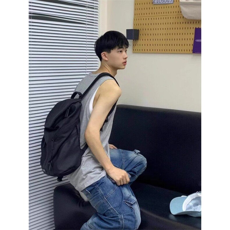 假两件背心男夏季设计感篮球运动拼接双层无袖T恤潮牌T154-P28,男装T恤,星座1001-1