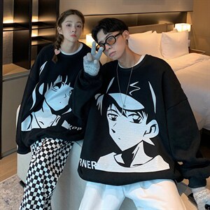 主推 情侣装秋装 卡通动漫潮圆领套头情侣卫衣 G945 P35 男类图片