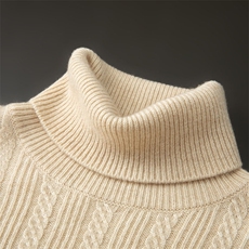 时尚男士高领羊绒毛衣经典扭花设计保暖舒适品质礼盒包装送礼佳品，男装羊毛衫，台绒羊绒