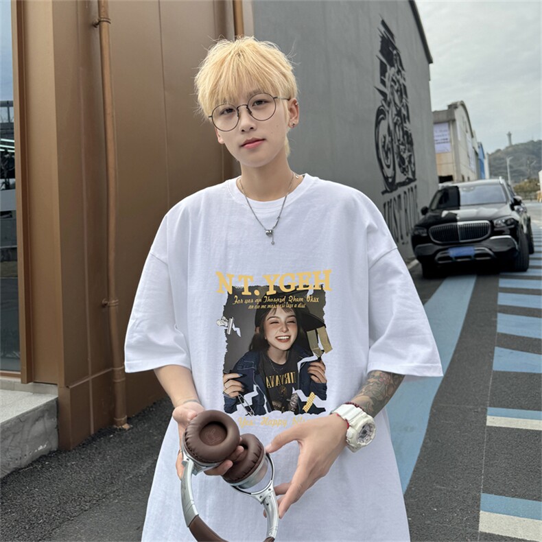 220G夏季新款纯棉圆领短袖T恤DT447-特P19控38图片