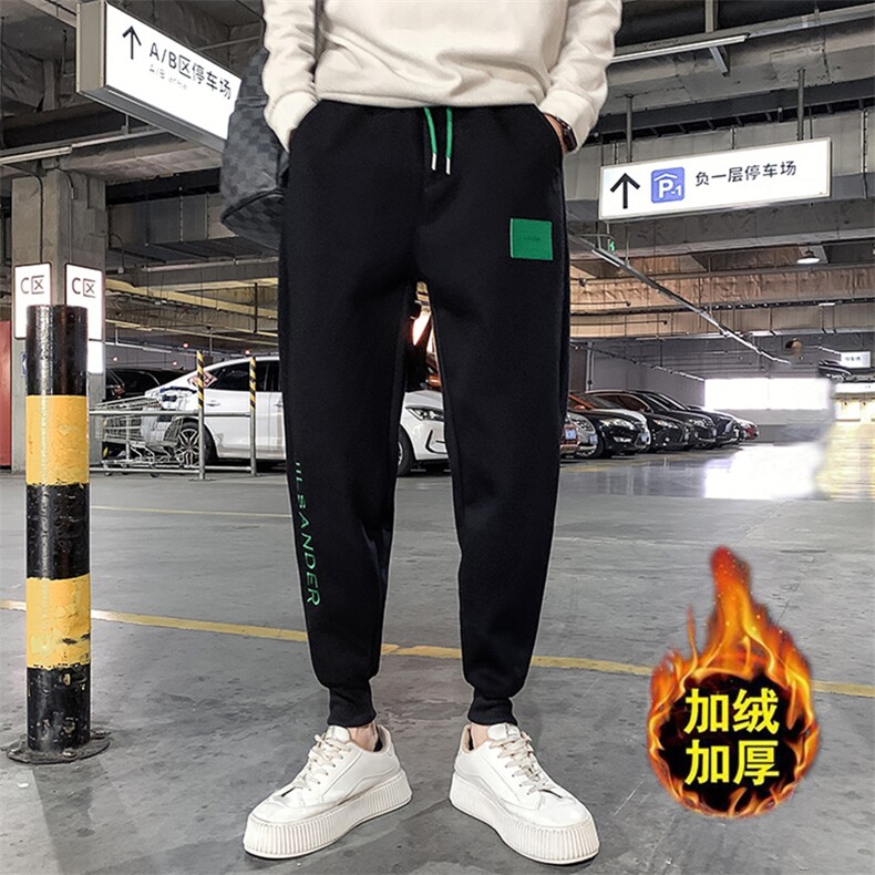 社会精神小伙春秋加绒卫裤运动束脚男裤DS-B249-KK93-P58-加绒P68,男装休闲裤,星座215（原电商B249）