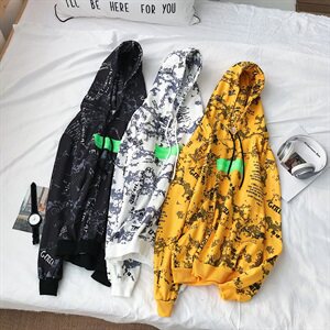 703-W195 秋冬薄绒卫衣 数码印花潮流卫衣图片