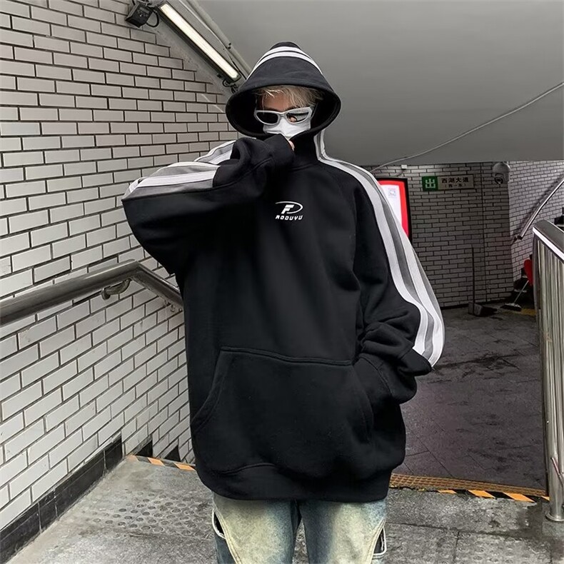 美式高街卫衣男韩版潮连帽字母2023冬季新款ins宽松外套WB166-P57,男装卫衣,星座412-3