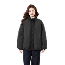 立领拼接棉衣女冬装2025新款时尚洋气设计感宽松加厚保暖棉服外套，女装棉衣/棉服，涵誉