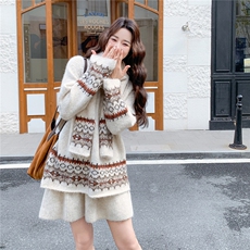 新品时尚印花套装配围巾A2569-P165-K268，女装套装/套裙，2C261