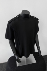XZ514-2-T4-P48夏季短袖t恤男美式高街金属垫肩正肩潮牌半袖，男装T恤，星座514-2(原B239)