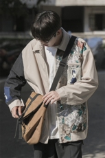 1CityBoy刺绣拼接夹克女大码情侣夹克男潮外套男JK7711P75控108，男装夹克，星座226-2