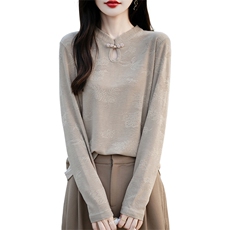 时尚百搭女士秋冬打底衫轻便贴肤简约黑色长袖针织衫，女装针织衫/毛衣，绒宛羊绒