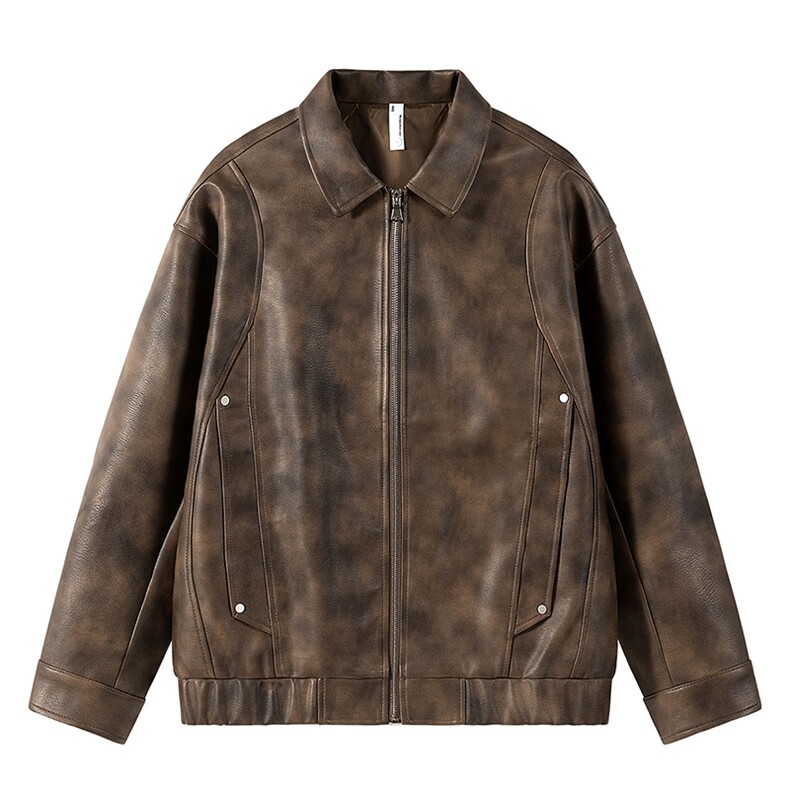 男士帅气皮衣美式扎染户外飞行外套，男装皮衣，星座1206-1（原A206-1）
