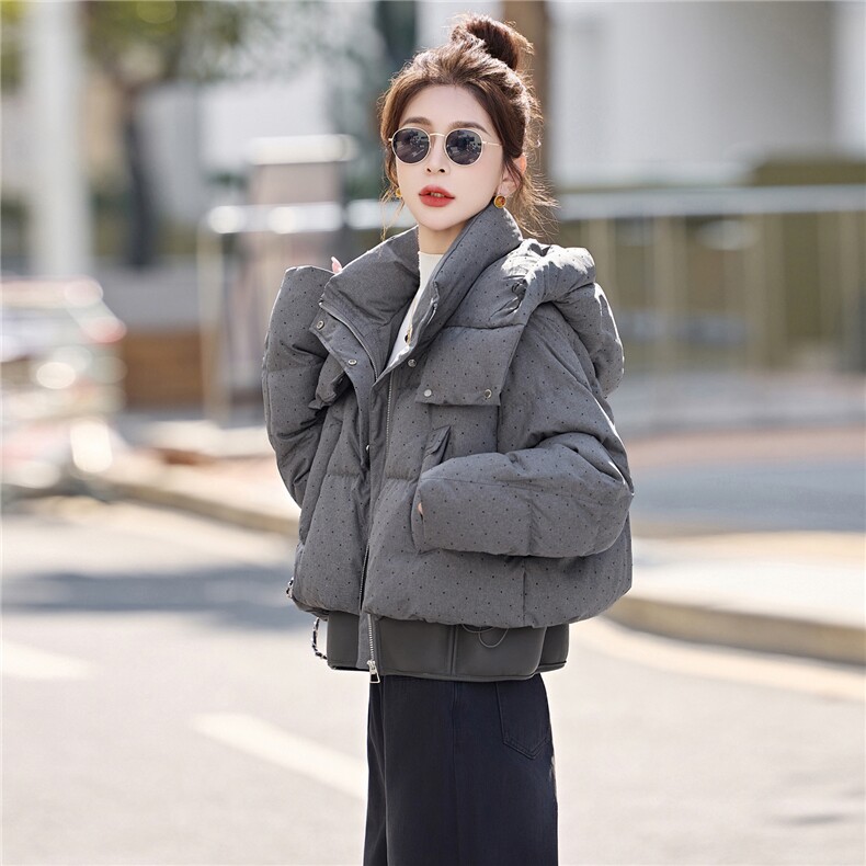 新年时尚红短款羽绒服女2026冬季新款毛领小个子保暖羽绒洋气外套,女装羽绒服,意芙