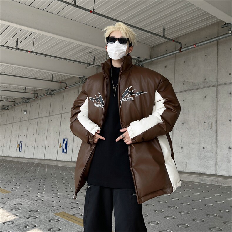 皮棉服冬季宽松港风棉衣立领冬装棉袄外套男MY2412-特100控168,男装棉衣,电商B370