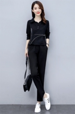 休闲运动套装春秋季卫衣千金风miu系大小姐欧美风大码显瘦气质，女装套装/套裙，妙形