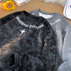 240g重磅扎染麂皮绒长袖T恤男M-5XLFSCT541P30控48，男装T恤，电商B219B