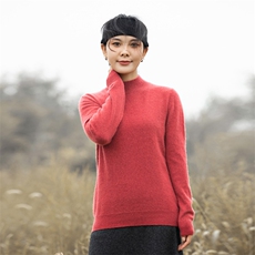 时尚百搭半高领简约舒适显瘦修身款，女装羊毛衫，米琪莲羊绒