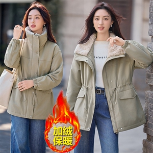 现货秒发2025冬装新款韩版休闲加厚保暖大翻领派克服棉衣棉服外套图片