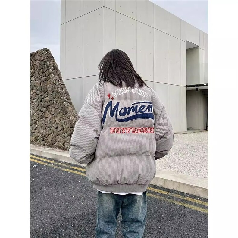 1506A/GM260/P54复古灯芯绒冬季刺绣立领棉服,男装棉衣,星座1506A