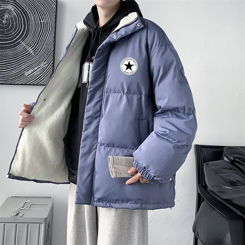 冬季新款加绒加厚棉服潮情侣学生棉衣XZ102A-4-MY1031-P75,男装棉衣,星座211-2