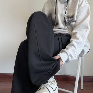 INS秋季新款简约百搭拼接休闲直筒宽松卫裤B315-K809-特p35控68图片