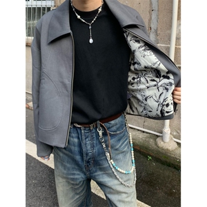 【有货】Boxy短款水墨花垫肩外套男高级感美式夹克HT112CC-P75图片