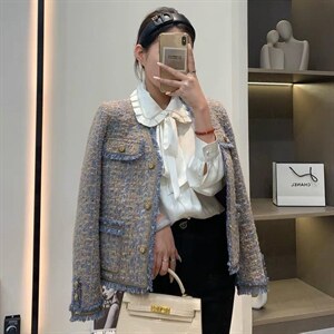 2022新款法式风情小香风外套图片