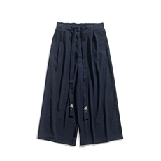 夏季风仿麻休闲宽松阔腿裤汉服裙裤宋裤古风中性风K227/P85，男装民族服装，钱塘713