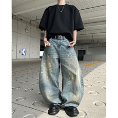 8XL-M美式高街高克重短袖T恤男宽松短款BOXY正肩上衣半袖DX334，男装T恤，电商D206-1