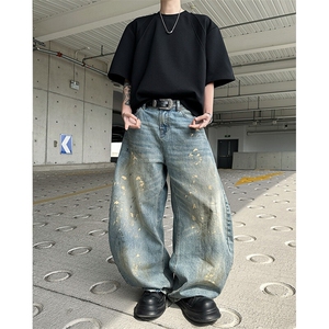 8XL-M 美式高街高克重短袖T恤男宽松短款BOXY正肩上衣半袖DX334图片