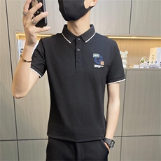 PL032-特P40夏季男士短袖t恤纯棉珠地刺绣翻领Polo衫半袖男大码，男装Polo衫，电商D310B-1