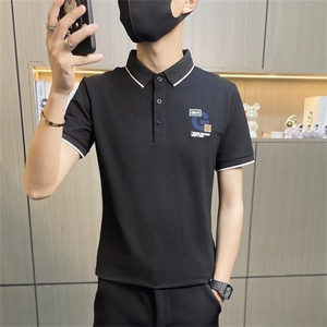 PL032-特P40夏季男士短袖t恤纯棉珠地刺绣翻领Polo衫半袖男大码图片