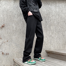 美式高街vibe休闲裤男ins潮牌工装长裤显瘦直筒微喇叭裤E32P43，男装牛仔裤，星座1116-2