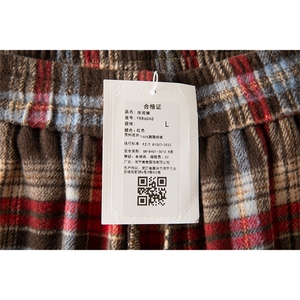 YK86040-P35加绒P45 聚酯纤维 美式复古红色格子裤图片