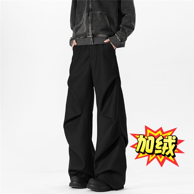 褶皱伞兵宽松西裤常规：CK25086-特P35加绒：CK25086加绒-特P40，男装西裤，四季星座806