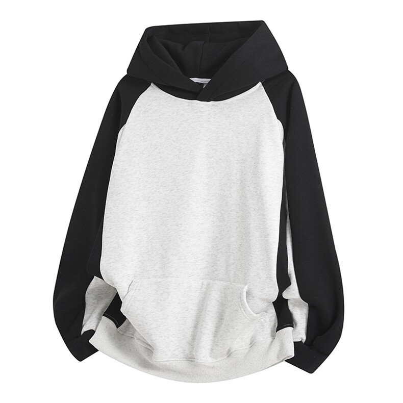 抖音得物高品质25秋冬美式高街宽松结构拼接撞色连帽卫衣外套W135，男装卫衣，电商A486