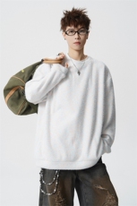 WY10156-特批40控78新款圆领简约套头宽松大码卫衣糯米衣服男，男装卫衣，电商A059