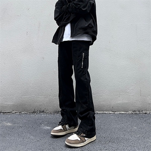 美式高街vibe风直筒长裤欧美痞帅男hiphop复古水洗牛仔裤图片