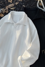 麦穗纹港风复古大码老钱风翻领打底长袖T恤男T24505-特P36控69，男装T恤，电商A001