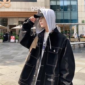 JK668J-P95-限价138 M-5XL 现货连帽加绒羊羔毛牛仔棉服cityboy图片
