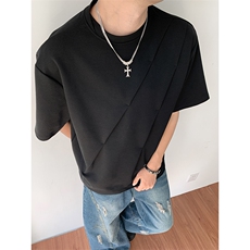 美式夏季潮牌简单t恤男款圆领短袖小众半袖宽松上衣T0135-P40，男装T恤，星座308B-2