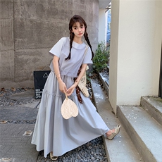 氛围感网纱短袖T恤半身裙套装女夏2025新款高级感大方得体两件套，女装套装/套裙，浪娴服饰